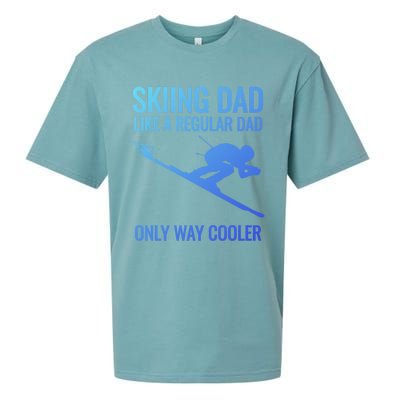 Skiing Dad Like A Regular Dad But Way Cooler Ski Gift Sueded Cloud Jersey T-Shirt