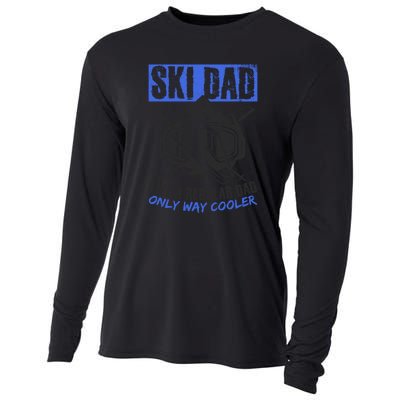 Ski Dad Like A Regular Dad Only Way Cooler Skiing Goggles Gift Cooling Performance Long Sleeve Crew