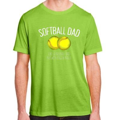 Softball Dad Like A Baseball Dad But With Bigger Balls Adult ChromaSoft Performance T-Shirt