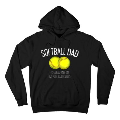 Softball Dad Like A Baseball Dad But With Bigger Balls Hoodie