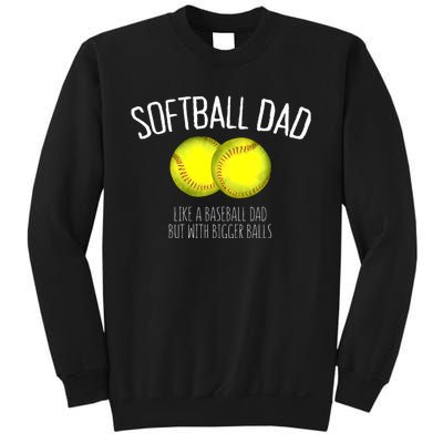 Softball Dad Like A Baseball Dad But With Bigger Balls Sweatshirt