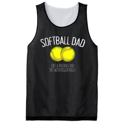 Softball Dad Like A Baseball Dad But With Bigger Balls Mesh Reversible Basketball Jersey Tank