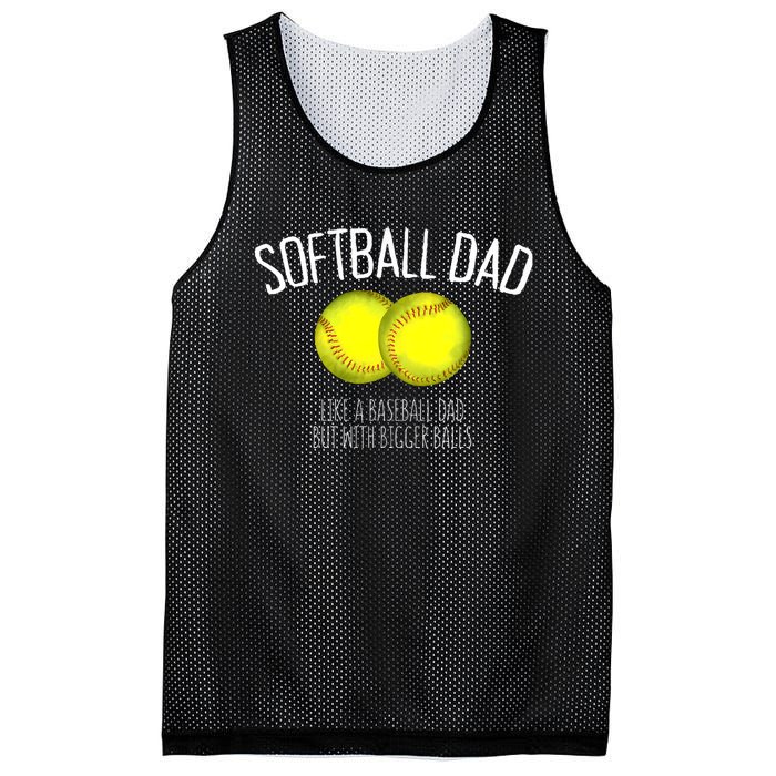 Softball Dad Like A Baseball Dad But With Bigger Balls Mesh Reversible Basketball Jersey Tank