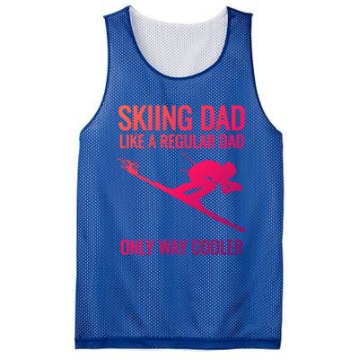 Skiing Dad Like A Regular Dad But Way Cooler Ski Gift Mesh Reversible Basketball Jersey Tank