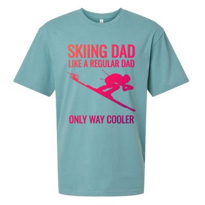 Skiing Dad Like A Regular Dad But Way Cooler Ski Gift Sueded Cloud Jersey T-Shirt