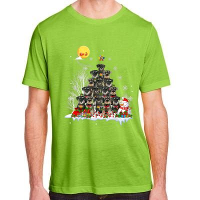 Schnauzer Dog Lover Matching Santa Christmas Tree Gift Adult ChromaSoft Performance T-Shirt