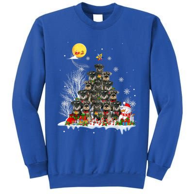 Schnauzer Dog Lover Matching Santa Christmas Tree Gift Sweatshirt