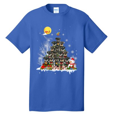 Schnauzer Dog Lover Matching Santa Christmas Tree Gift Tall T-Shirt