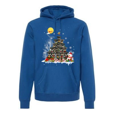 Schnauzer Dog Lover Matching Santa Christmas Tree Gift Premium Hoodie