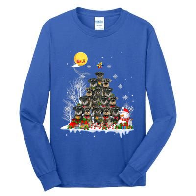 Schnauzer Dog Lover Matching Santa Christmas Tree Gift Tall Long Sleeve T-Shirt