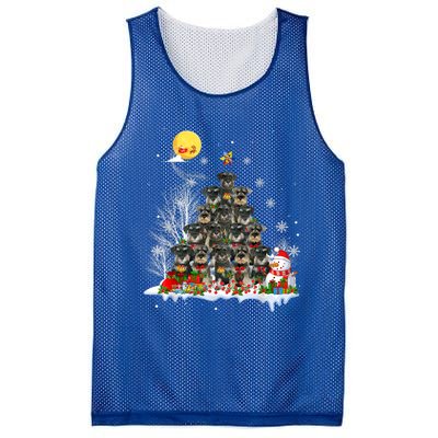 Schnauzer Dog Lover Matching Santa Christmas Tree Gift Mesh Reversible Basketball Jersey Tank