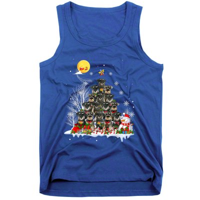 Schnauzer Dog Lover Matching Santa Christmas Tree Gift Tank Top