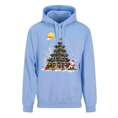 Schnauzer Dog Lover Matching Santa Christmas Tree Gift Unisex Surf Hoodie