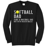 Softball Dad like A Baseball but with Bigger Balls Fathers Sweatshirt