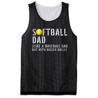 Softball Dad like A Baseball but with Bigger Balls Fathers Mesh Reversible Basketball Jersey Tank