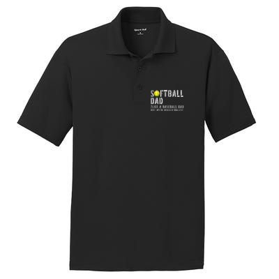 Softball Dad like A Baseball but with Bigger Balls Fathers PosiCharge RacerMesh Polo