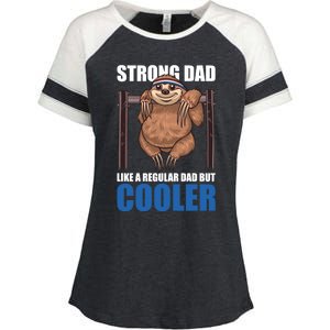 Strong Dad Like A Regular Dad But Cooler For Father's Day Cool Gift Enza Ladies Jersey Colorblock Tee