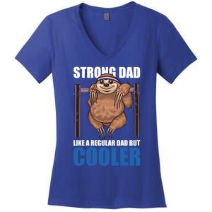 Strong Dad Like A Regular Dad But Cooler For Father's Day Cool Gift Women's V-Neck T-Shirt