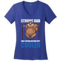 Strong Dad Like A Regular Dad But Cooler For Father's Day Cool Gift Women's V-Neck T-Shirt