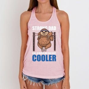 Strong Dad Like A Regular Dad But Cooler For Father's Day Cool Gift Women's Knotted Racerback Tank