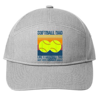 Softball Dad Like A Baseball Dad But With Bigger Balls Gifts 7-Panel Snapback Hat