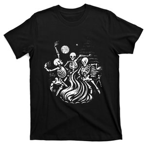 Skeleton Dancing Lazy Halloween Costume Funny Spooky Skull T-Shirt