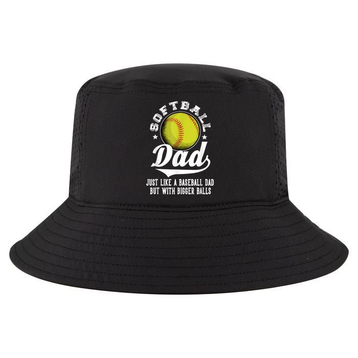 Softball Dad Like A Baseball Dad With Bigger Balls Softball Cool Comfort Performance Bucket Hat