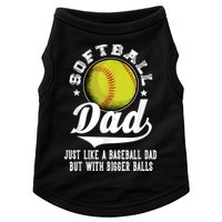 Softball Dad Like A Baseball Dad With Bigger Balls Softball Doggie Tank