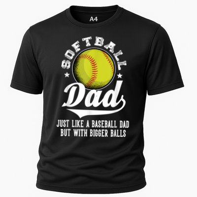 Softball Dad Like A Baseball Dad With Bigger Balls Softball Performance Shirt