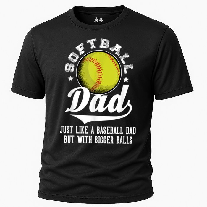 Softball Dad Like A Baseball Dad With Bigger Balls Softball Performance Shirt