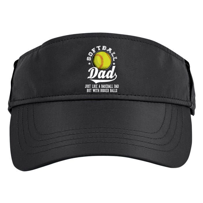 Softball Dad Like A Baseball Dad With Bigger Balls Softball Adult Drive Performance Visor