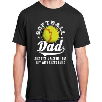 Softball Dad Like A Baseball Dad With Bigger Balls Softball Adult ChromaSoft Performance T-Shirt