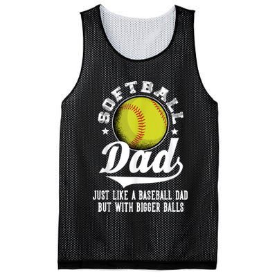 Softball Dad Like A Baseball Dad With Bigger Balls Softball Mesh Reversible Basketball Jersey Tank
