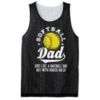 Softball Dad Like A Baseball Dad With Bigger Balls Softball Mesh Reversible Basketball Jersey Tank