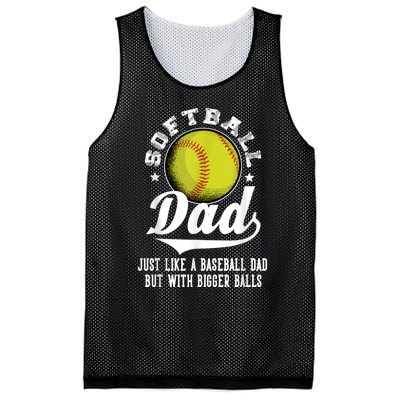 Softball Dad Like A Baseball Dad With Bigger Balls Softball Mesh Reversible Basketball Jersey Tank