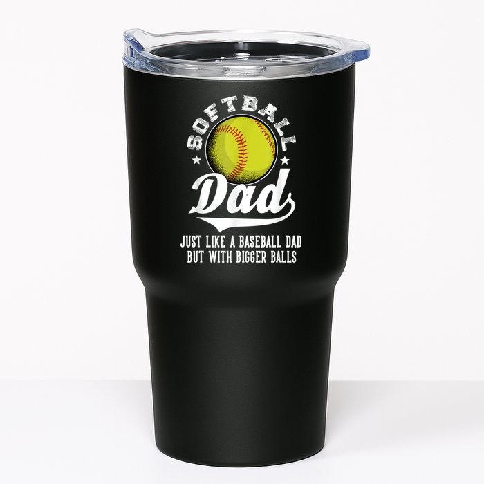 Softball Dad Like A Baseball Dad With Bigger Balls Softball Tumbler
