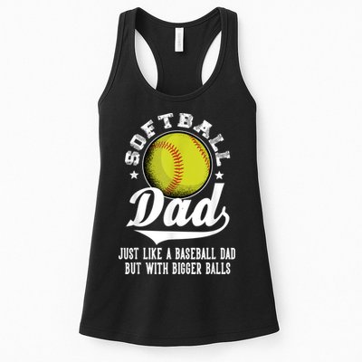 Softball Dad Like A Baseball Dad With Bigger Balls Softball Womens Tank Top