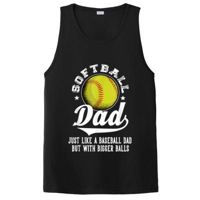 Softball Dad Like A Baseball Dad With Bigger Balls Softball PosiCharge Competitor Tank