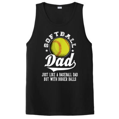 Softball Dad Like A Baseball Dad With Bigger Balls Softball PosiCharge Competitor Tank