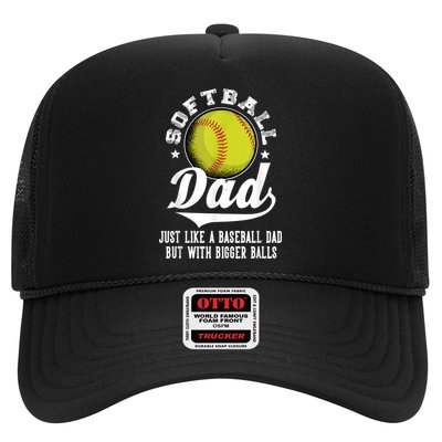 Softball Dad Like A Baseball Dad With Bigger Balls Softball Trucker Hat
