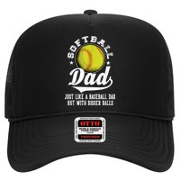 Softball Dad Like A Baseball Dad With Bigger Balls Softball Trucker Hat