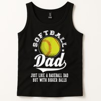 Softball Dad Like A Baseball Dad With Bigger Balls Softball Tank Top