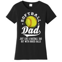 Softball Dad Like A Baseball Dad With Bigger Balls Softball Women's T-Shirt