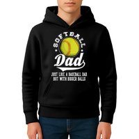 Softball Dad Like A Baseball Dad With Bigger Balls Softball Kids Hoodie