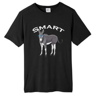 Smart Donkey Lover Sarcastic Adult Humor Blue Glasses Gift Tall Fusion ChromaSoft Performance T-Shirt