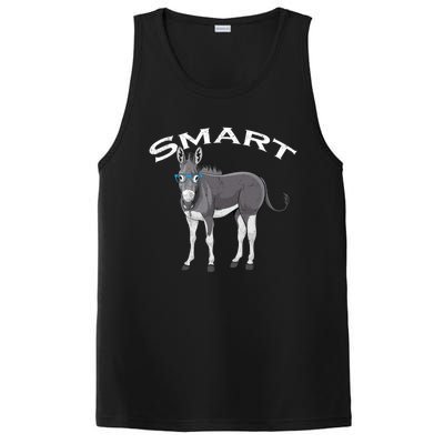 Smart Donkey Lover Sarcastic Adult Humor Blue Glasses Gift PosiCharge Competitor Tank