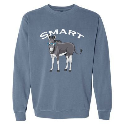 Smart Donkey Lover Sarcastic Adult Humor Blue Glasses Gift Garment-Dyed Sweatshirt