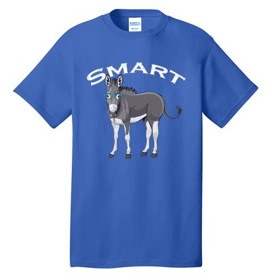 Smart Donkey Lover Sarcastic Adult Humor Blue Glasses Gift Tall T-Shirt