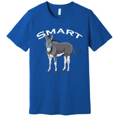 Smart Donkey Lover Sarcastic Adult Humor Blue Glasses Gift Premium T-Shirt