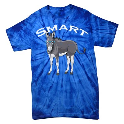 Smart Donkey Lover Sarcastic Adult Humor Blue Glasses Gift Tie-Dye T-Shirt